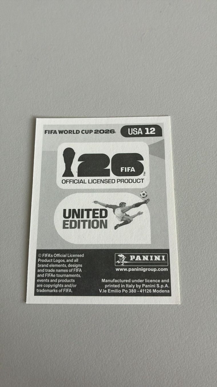 Panini Carte collezionabili: Carte panini 2026 - USA 12 – Nuovo (secondo la descrizione) da La Neuveville venduto da Ibo2300 1