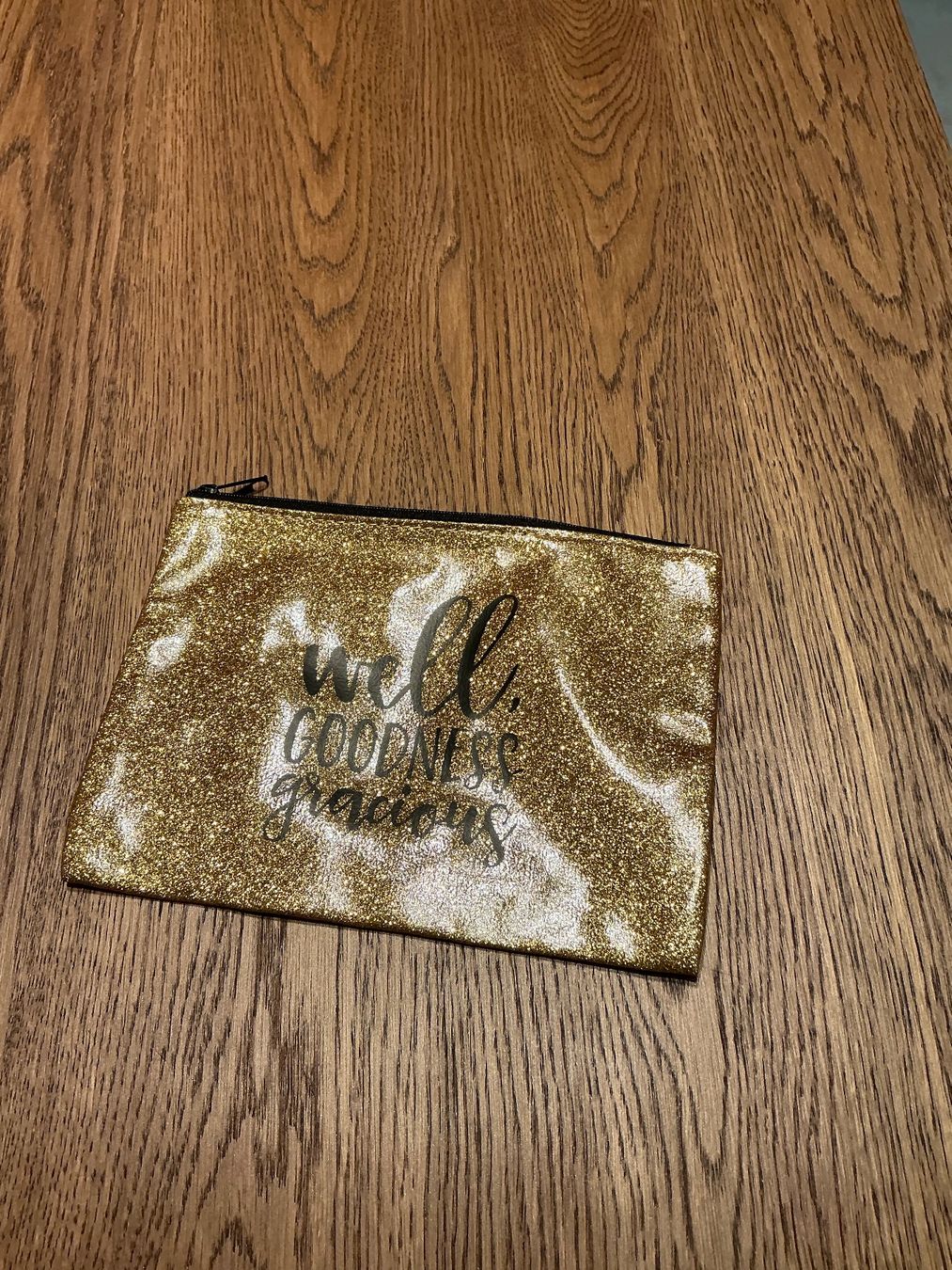 Kosmetikkoffer: Glitzer Kosmetiktasche "Well, Goodness Gracious" Gold – Neu (gemäss Beschreibung) aus Würenlos von Tina48 1