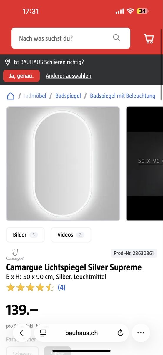 Specchi: Spiegel mit Licht – Nuovo (secondo la descrizione) da Suhr venduto da sofiasm3 2