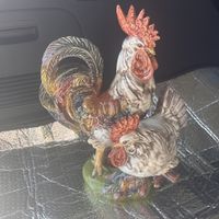 Keramik Hahn/Henne Figur Deko  guter Zustand