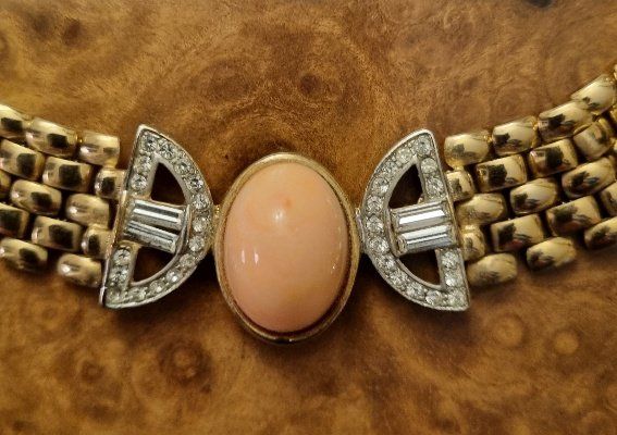 Catenine: Collier 38cm Rosa Stein - Modeschmuck – Usato da Murg venduto da BocaChica1953