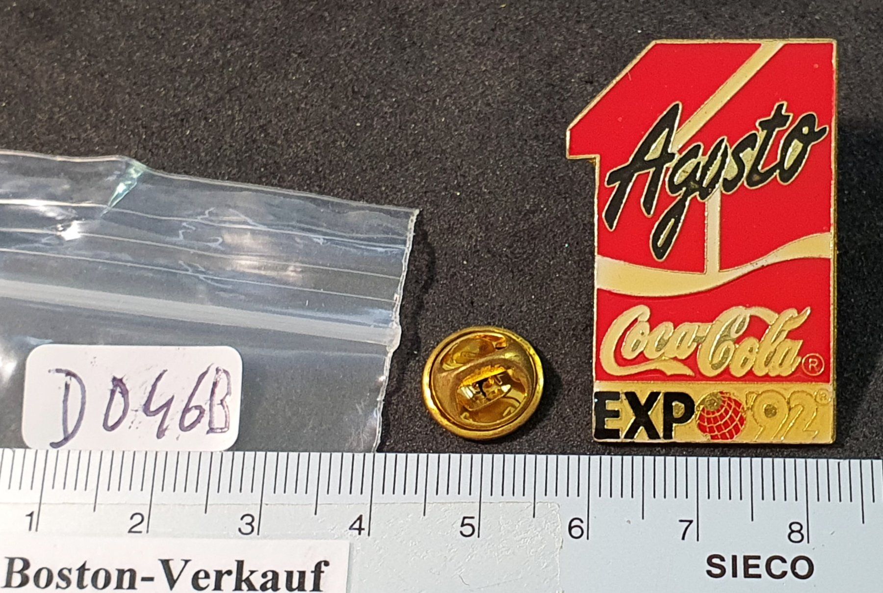 Placchette & Badge: D046B - Pin Coca Cola Expo 1. August 1992 – Usato da Reinach BL venduto da Boston-Verkauf 1