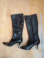 Elegante Damen Lederstiefel, schwarz, Gr. 38