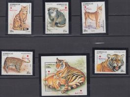 ASERBAIDSCHAN 1997 TIERE ROTES KREUZ KATZEN **