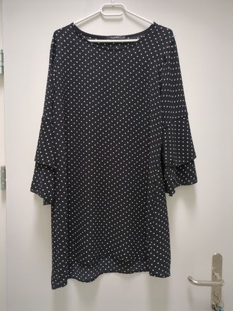 Damen Kleid Today schwarz gepunktet mit Volantärmeln 