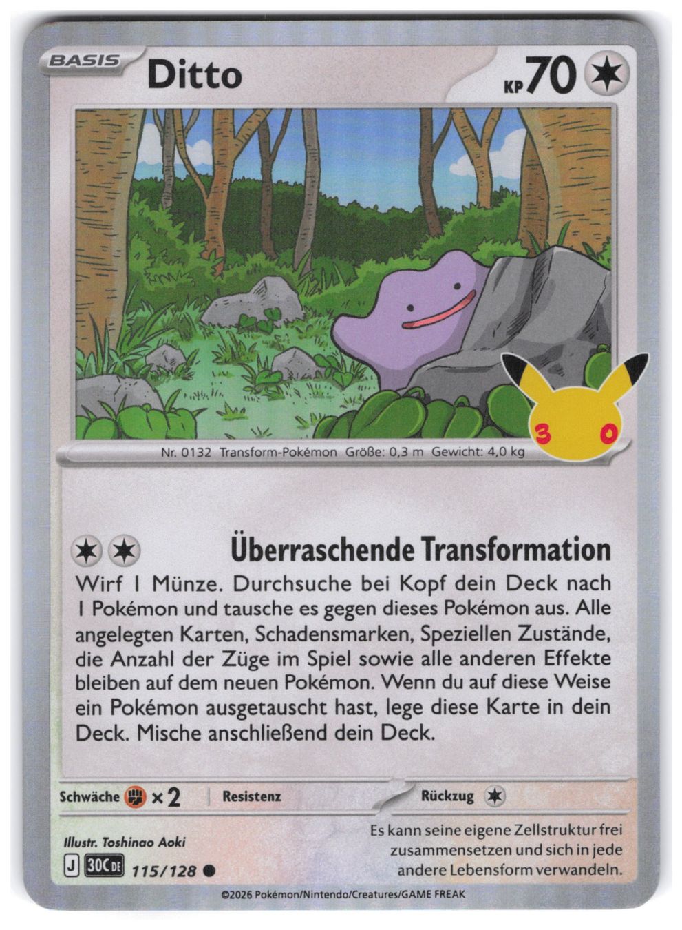 Pokémon Carte collezionabili: Ditto / 30 Jahre / 30C 115 – Nuovo (secondo la descrizione) da Arni AG venduto da PokemonCardsStore