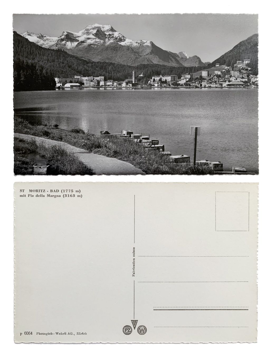 Cartoline postali: St.Moritz Bad St.Moritzersee Kirche St.Borromäus Oberengadin – Nuovo (secondo la descrizione) da Bern venduto da AWiBe