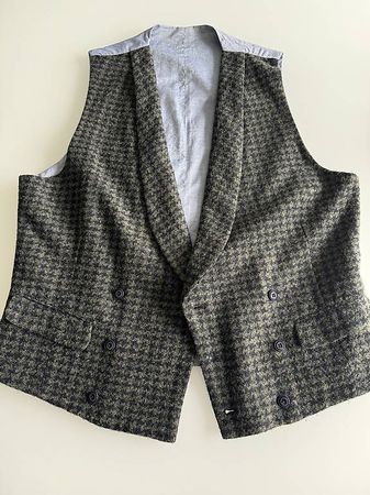 Manuel Ritz Herren Weste Gr. 50, grün schwarz, Wollmischung