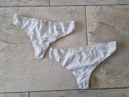 2x Damen String weiss, monaril, Grösse L