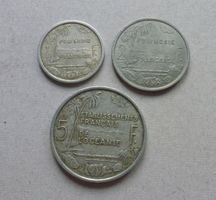 Franz. Übersee ++ 1 + 2 + 5 Francs ab 1952