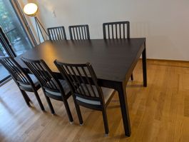 IKEA EKEDALEN TISCHSET MIT 6 STUHLE