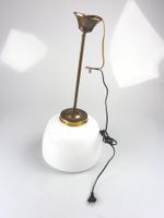Vintage Opalglas-Pendelleuchte gestuft (Messing, GK)