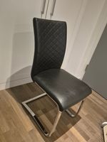 8 x Esszimmerstuhl Kunstleder Schwarz Metall C-Fuss