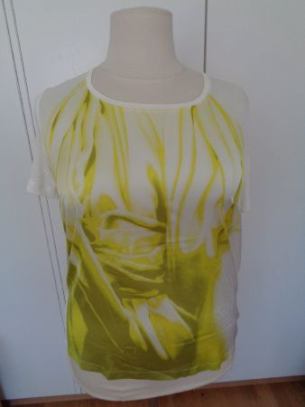T-shirt blanc/jaune satiné T. 46
