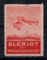 Metzeler Fliegerstoff 1912: Blériot Flugzeug Rot
