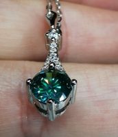 Collier argent avec diamant de moissanite de 1 ct certifié