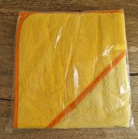Kinder Kapuzenbadetuch gelb-orange, warm & kuschelig. 80x80