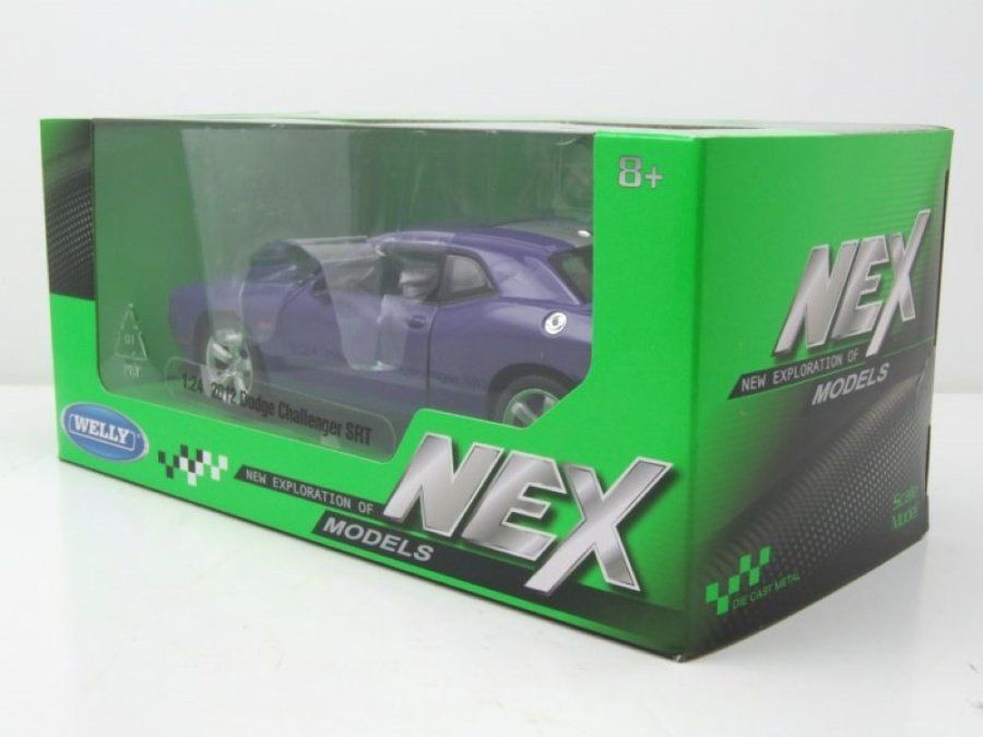 Dodge Modellini d'auto: Dodge Challenger SRT Phase I 2008-2014 violett met./ silber – Nuovo e nell'imballaggio originale da Gerlafingen venduto da espero88 9