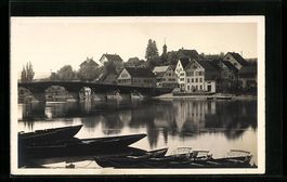 Stein am Rhein, Rheinpartie mit Ortsblic