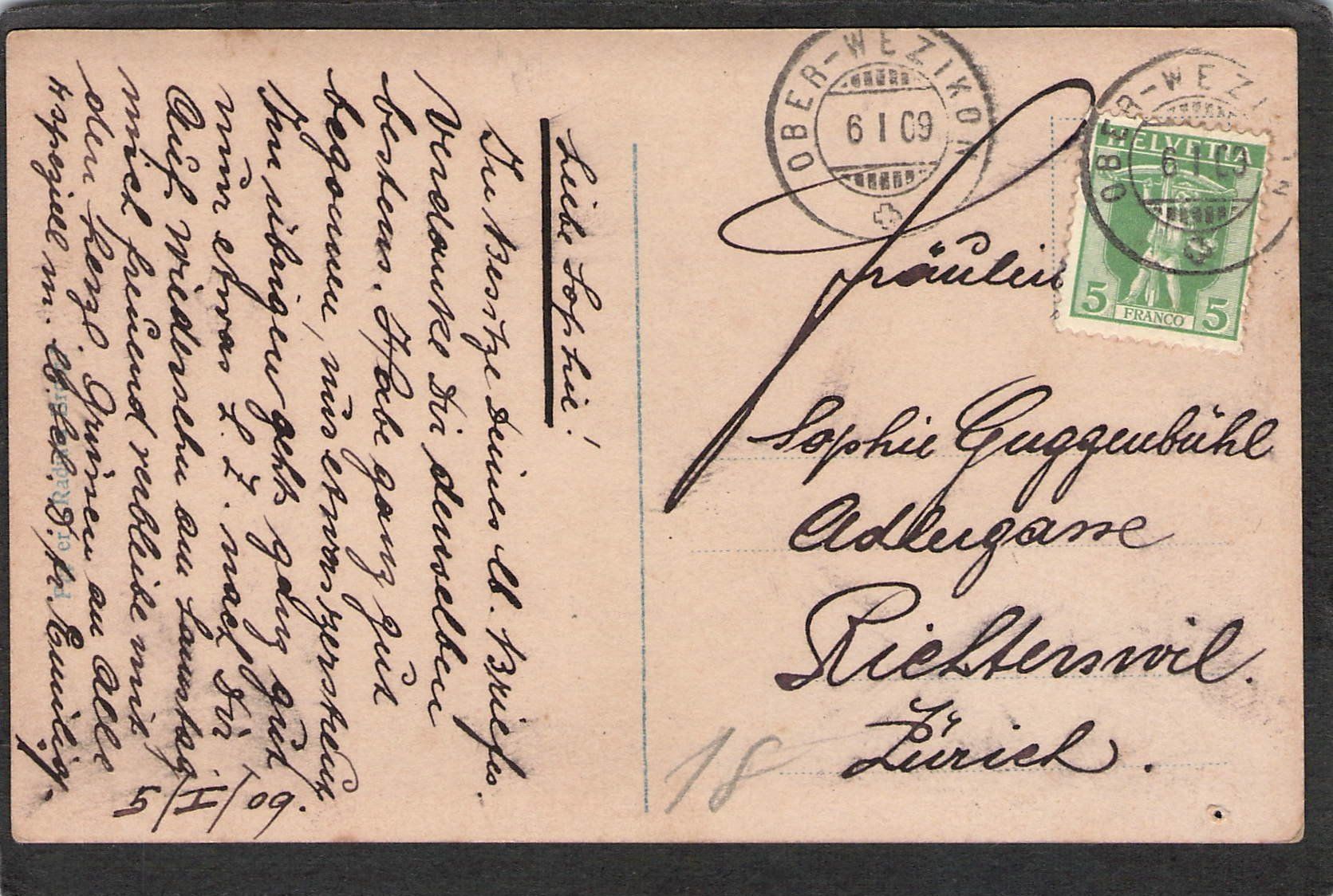 Ansichtskarten: #Wilhelm Tell , gel. 1909 – Gebraucht aus Reichenburg von Pipo-67 1