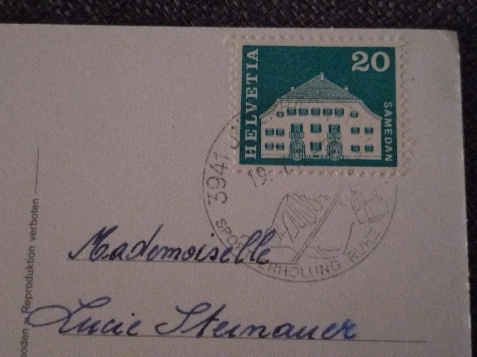 Cartes postales: Unterbäch Valais, station de ski, 1947 – D'occasion à Farvagny-le-Grand par LaCaverne 2