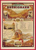 BRÜNIGBAHN, PLAKAT-REPRODUKTION, SEMIMODERNE KARTE