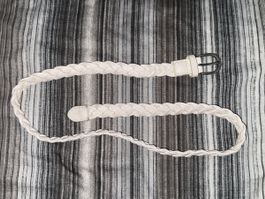 Gürtel geflochten weiss Grösse M