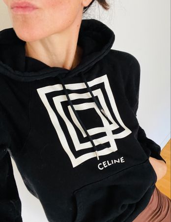 Celine Paris Hoodie Black Size S/M