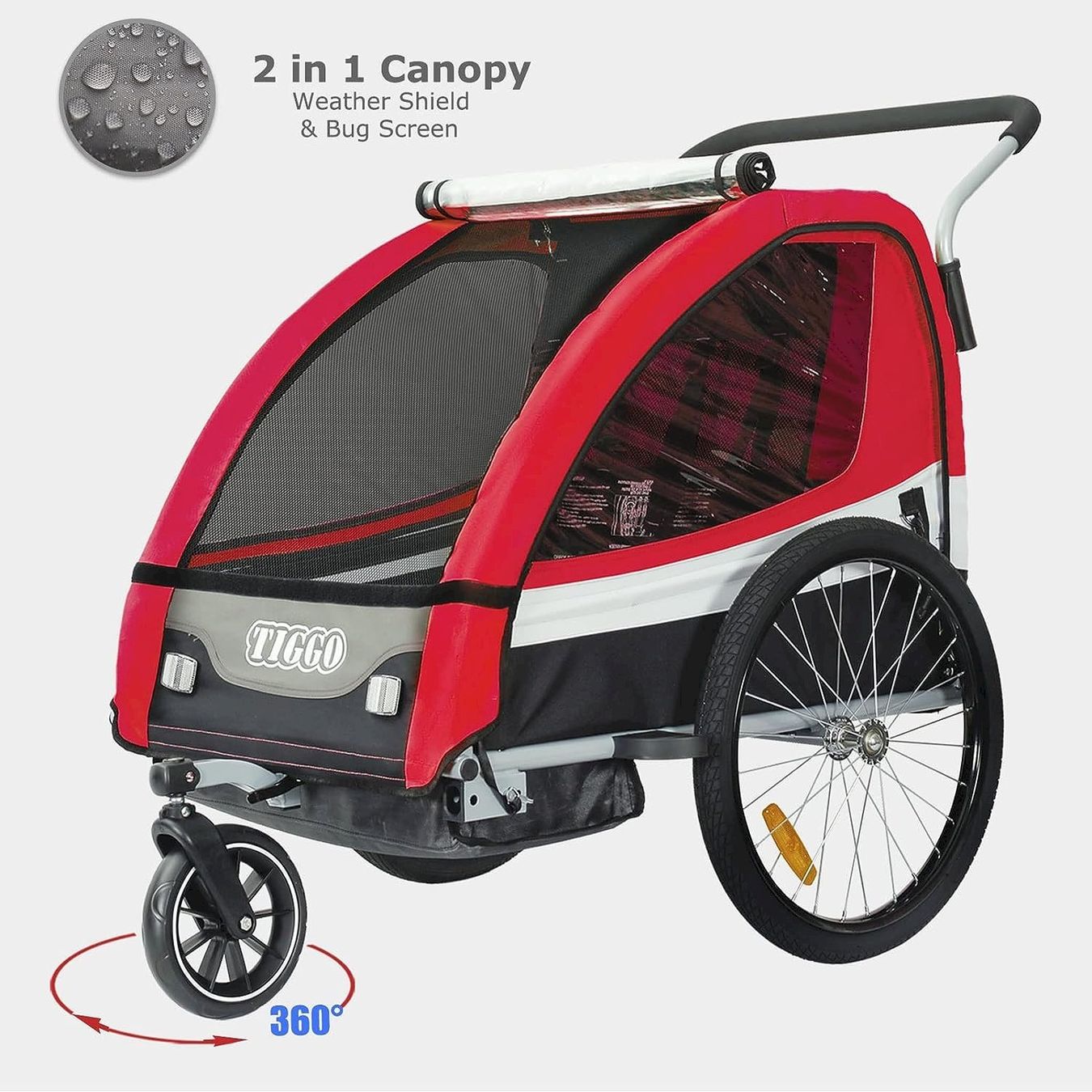 Rimorchi per biciclette: TIGGO 2 in 1 Kinderanhänger ROT – Nuovo e nell'imballaggio originale da Bottighofen venduto da zaap 1