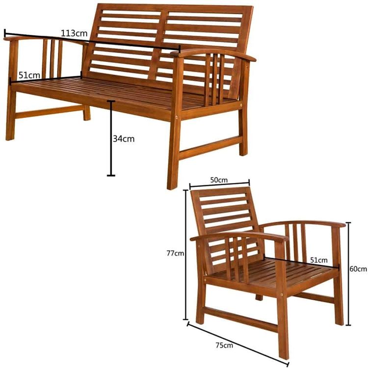 Akazie - Garten-Sitzgruppe 4 teilig 6