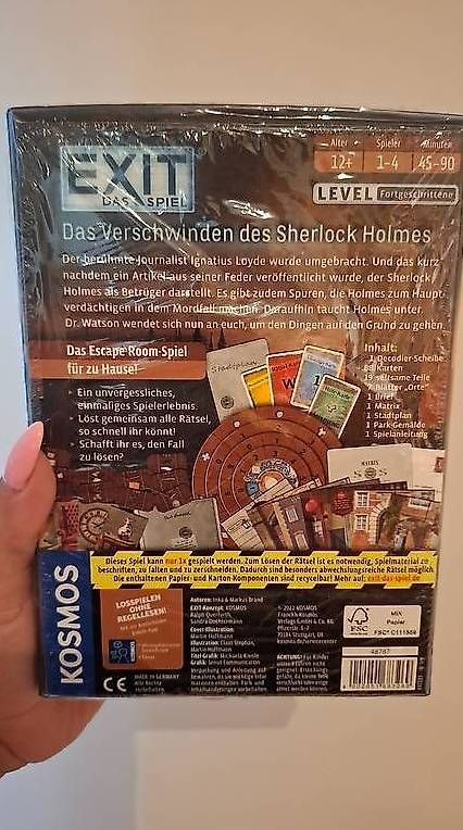 Kosmos Giochi: EXIT - Das Spiel: Das Verschwinden des Sherlock Holmes – Nuovo e nell'imballaggio originale da Aefligen venduto da helinae90 1