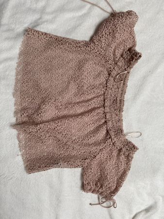 Top Zara Basic Collection in pizzo rosa, taglia S ✨