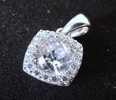 Silber 925 Anhänger Zirkonia 17 mm