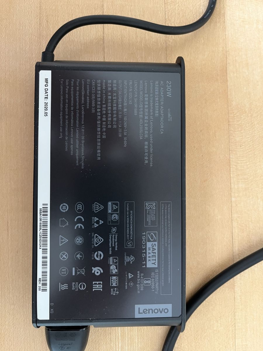 Lenovo Ladegerät: Lenovo 230W Ladekabel – Gebraucht aus Meilen von ChristineL01 1