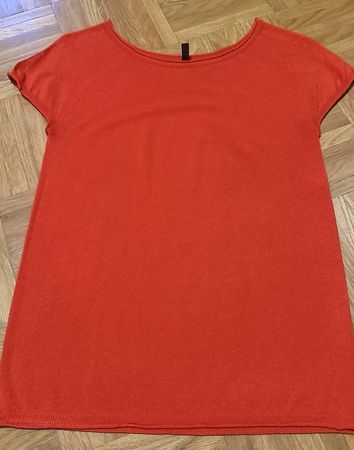 Benetton: Haut orange en viscose, taille XS/S