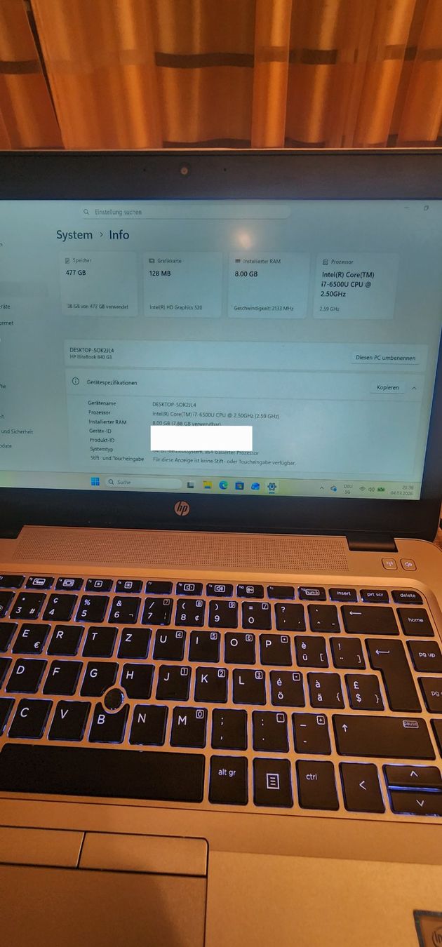 Hewlett Packard Notebook: Notebook EiteBook 840 G3, Intel Core i7 Windows 11 Pro – Usato da Hornussen venduto da koleso83 2