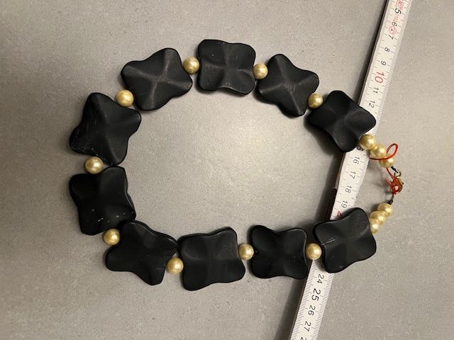 Onyx Catenine: Schöne Kette, Onyx mit Perlen 925 silber Verschluss – Usato da Neerach venduto da romiping 9