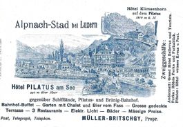 Alpnachstad Alpnach OW Werbe Litho Hotel Pilatus Vorläufer