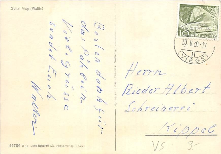 Cartes postales: VS - Visp, Spital – D'occasion à Ottikon b.Kemptth. par Neptun1974 1