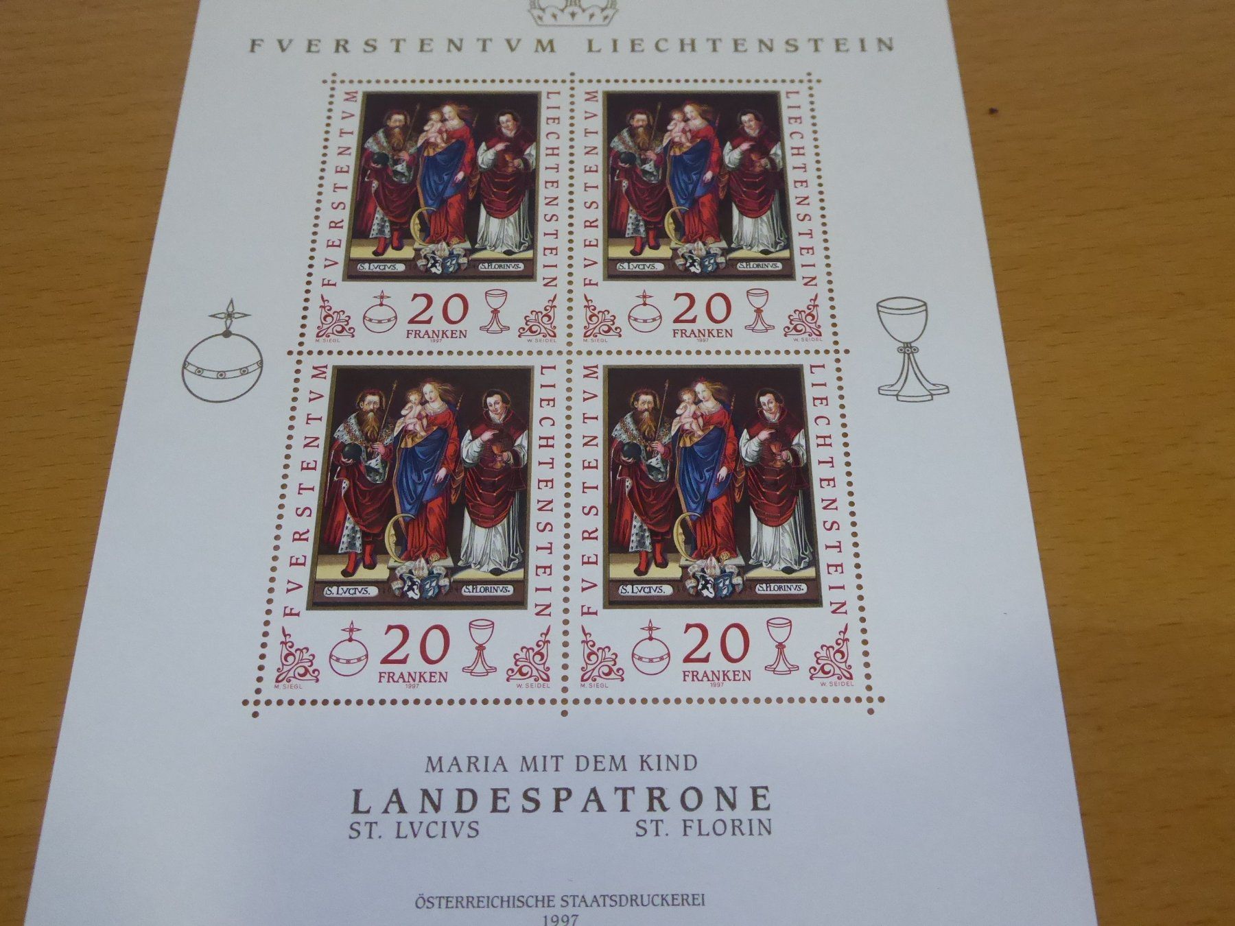Alle Briefmarken: 4 Bögen Liechtenstein - Höchstwerte – Gebraucht aus Rothrist von swisstools 1