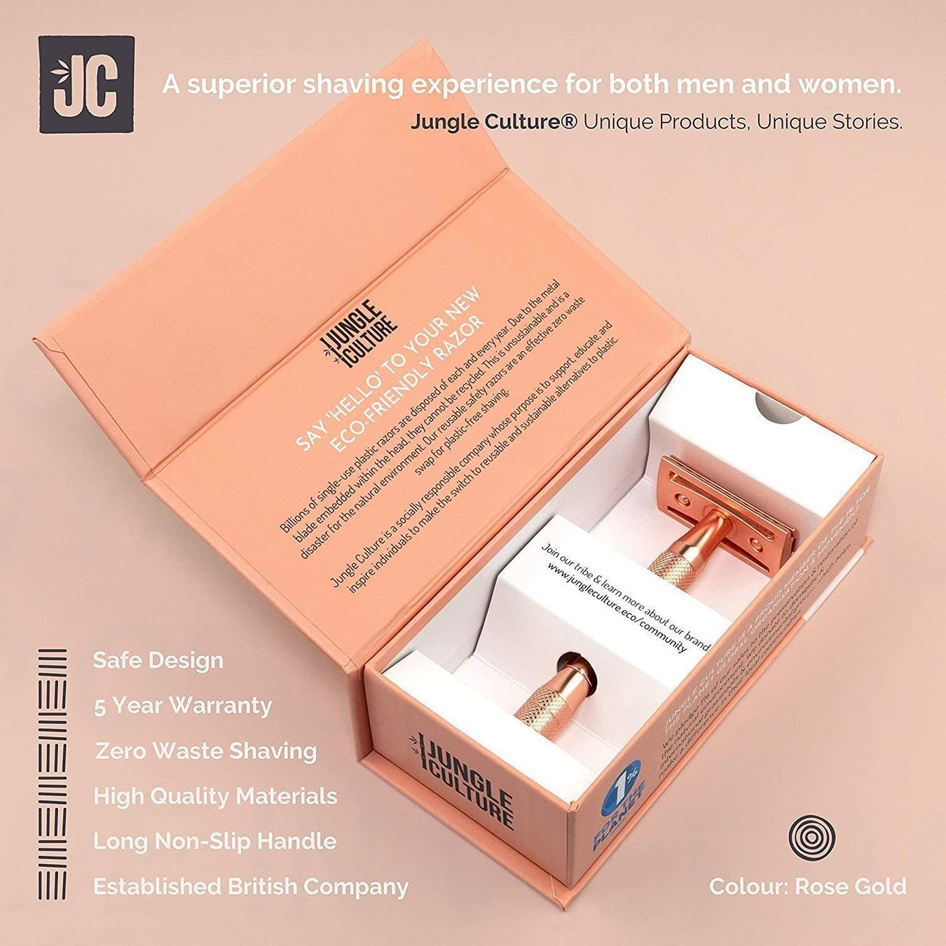 Rasoi & Lamette da barba: Wiederverwendbare Rasierhobel in Roségold – Nuovo e nell'imballaggio originale da Walenstadt venduto da Trend-24 6