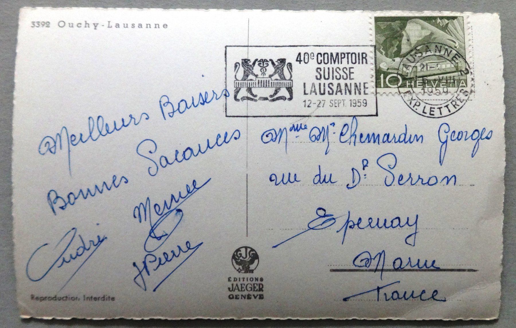 Cartes postales: Ouchy - Lausanne – Défectueux à Fétigny par Billy2miny 1