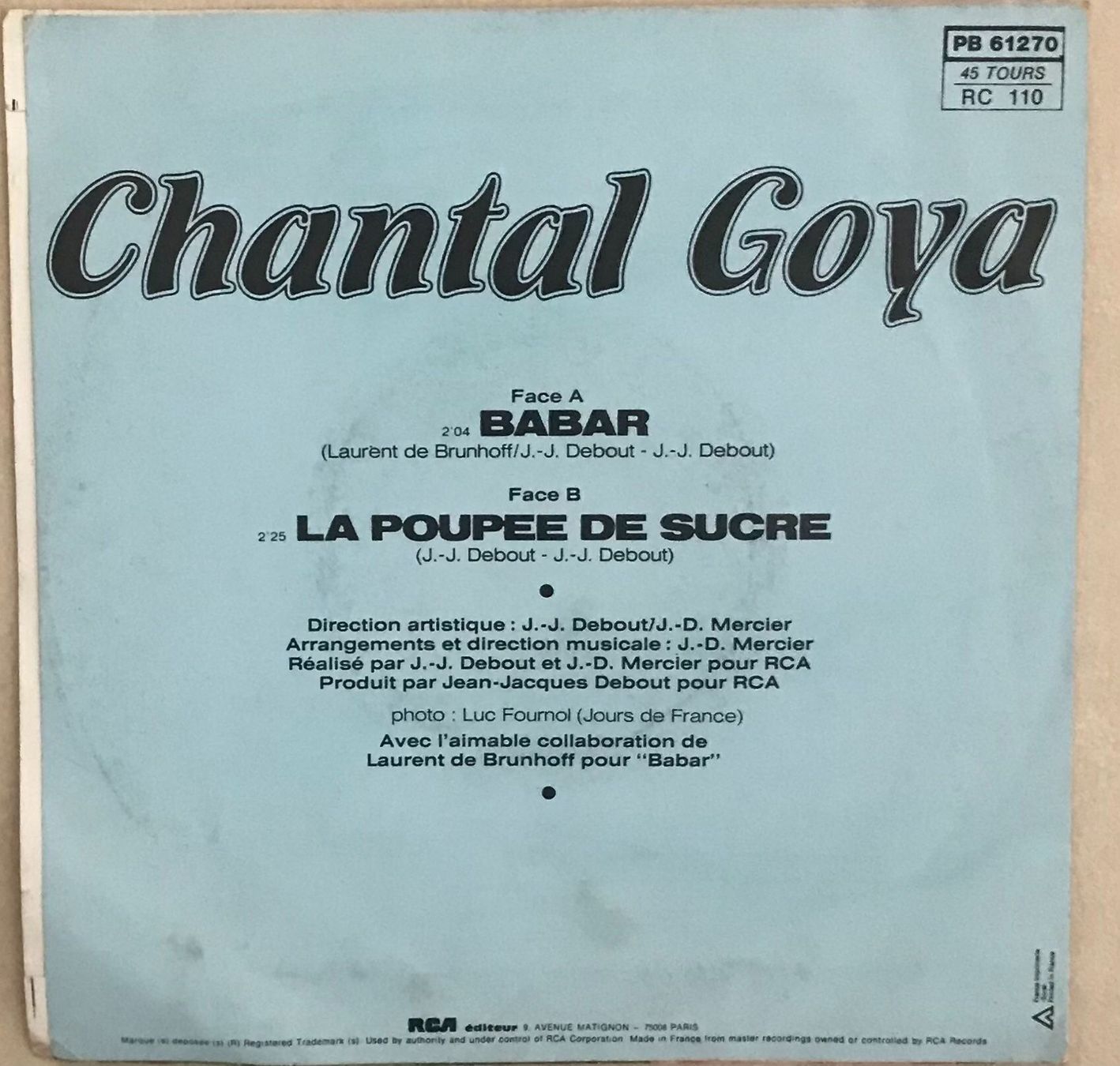 Schallplatten: CHANTAL GOYA - BABAR – Gebraucht aus Bussigny von vinyl-pas-cher 1