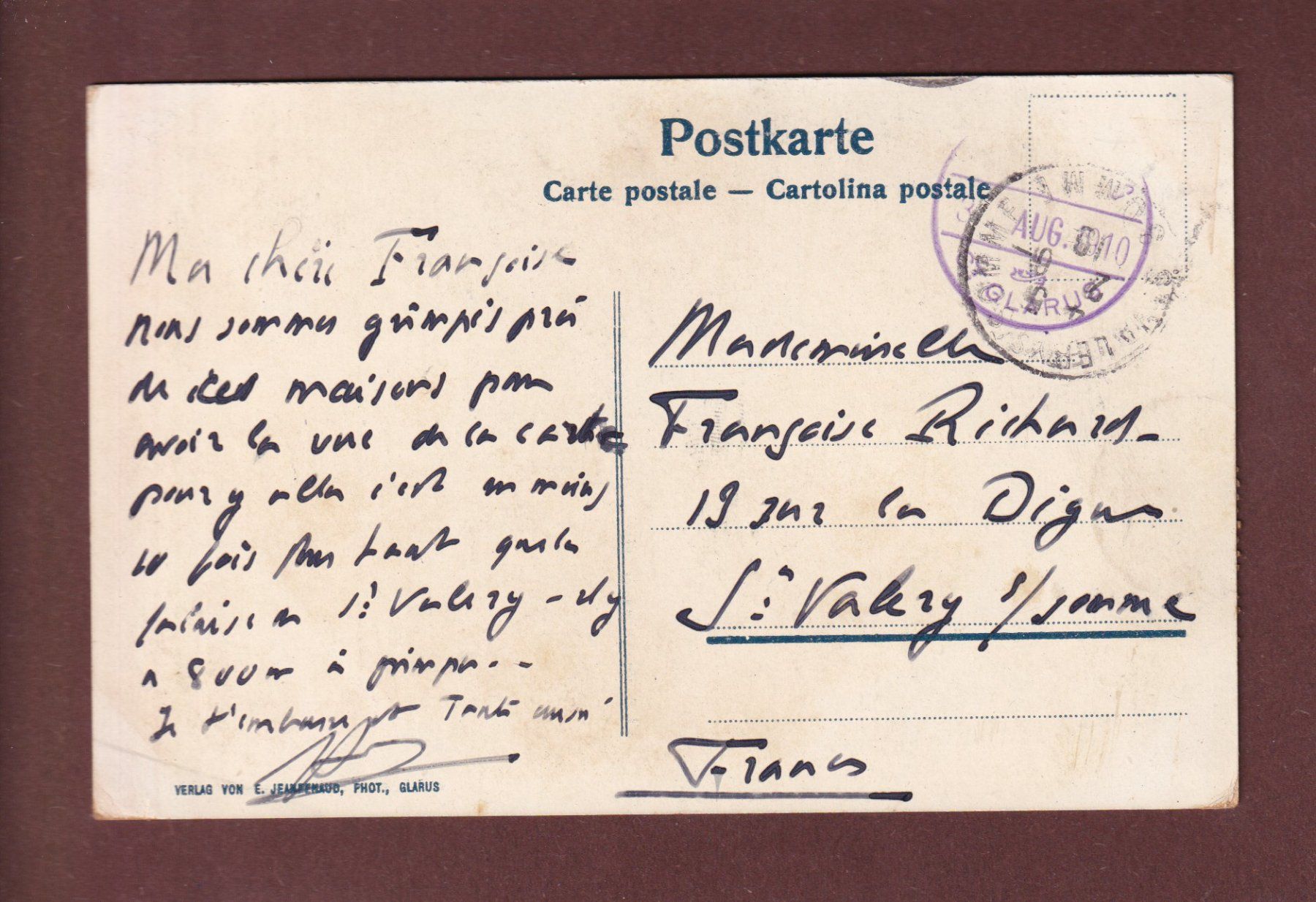 Cartoline postali: BAUMGARTNERALP - Tödi - 1910 – Usato da Pully venduto da nicecards-shop 1