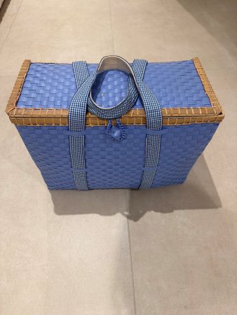 Weiden Picknickkorb, Retro Gewebte Picknickbox, Kunststoff
