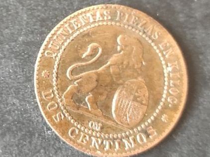 Tutti le monete: dos centimos Espagne 1870 – Usato da Couvet venduto da lulul 1