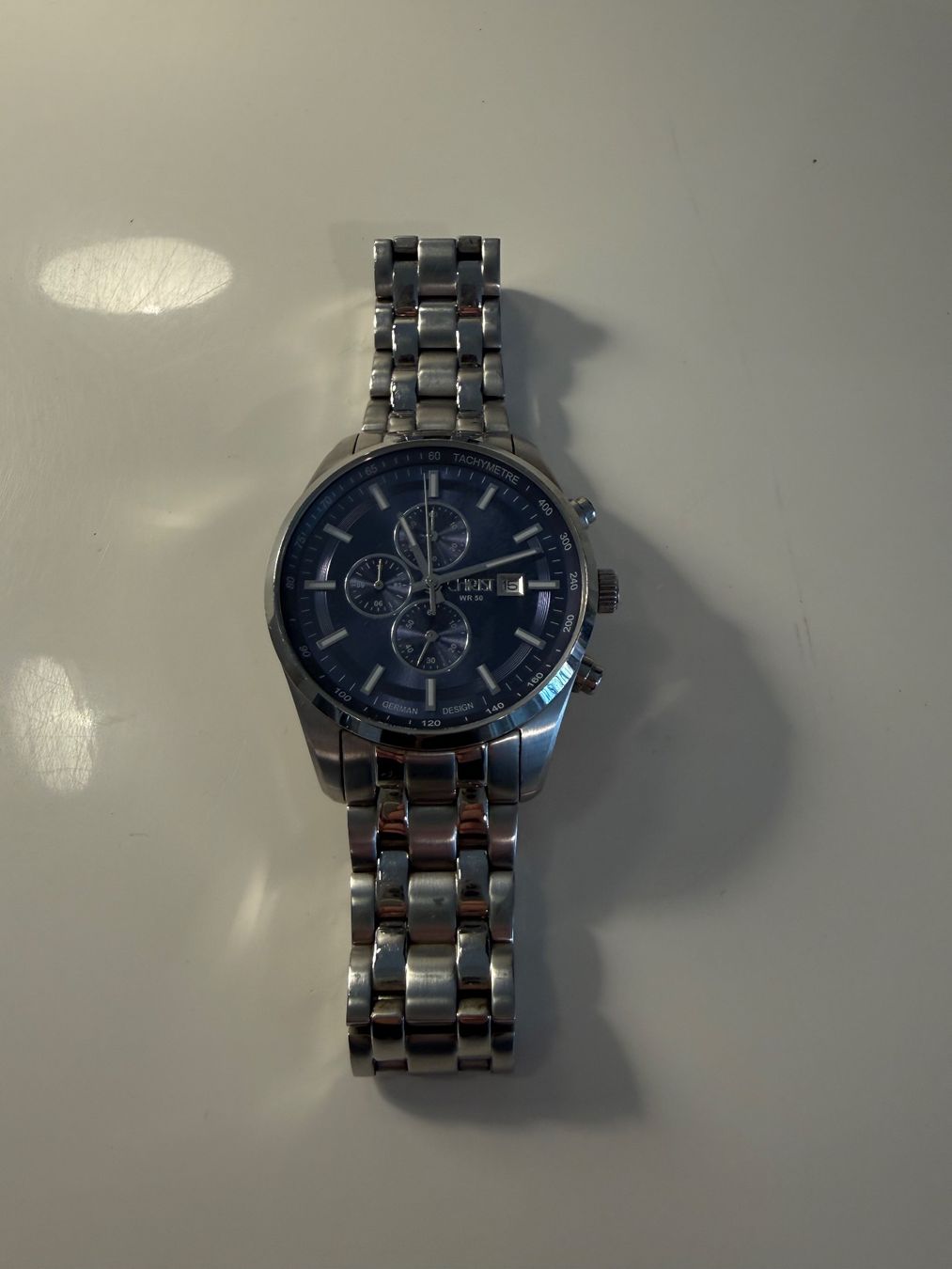 Christ Orologi: Christ Uhr in Silber und Blau – Usato da Basel venduto da Marius_M 1