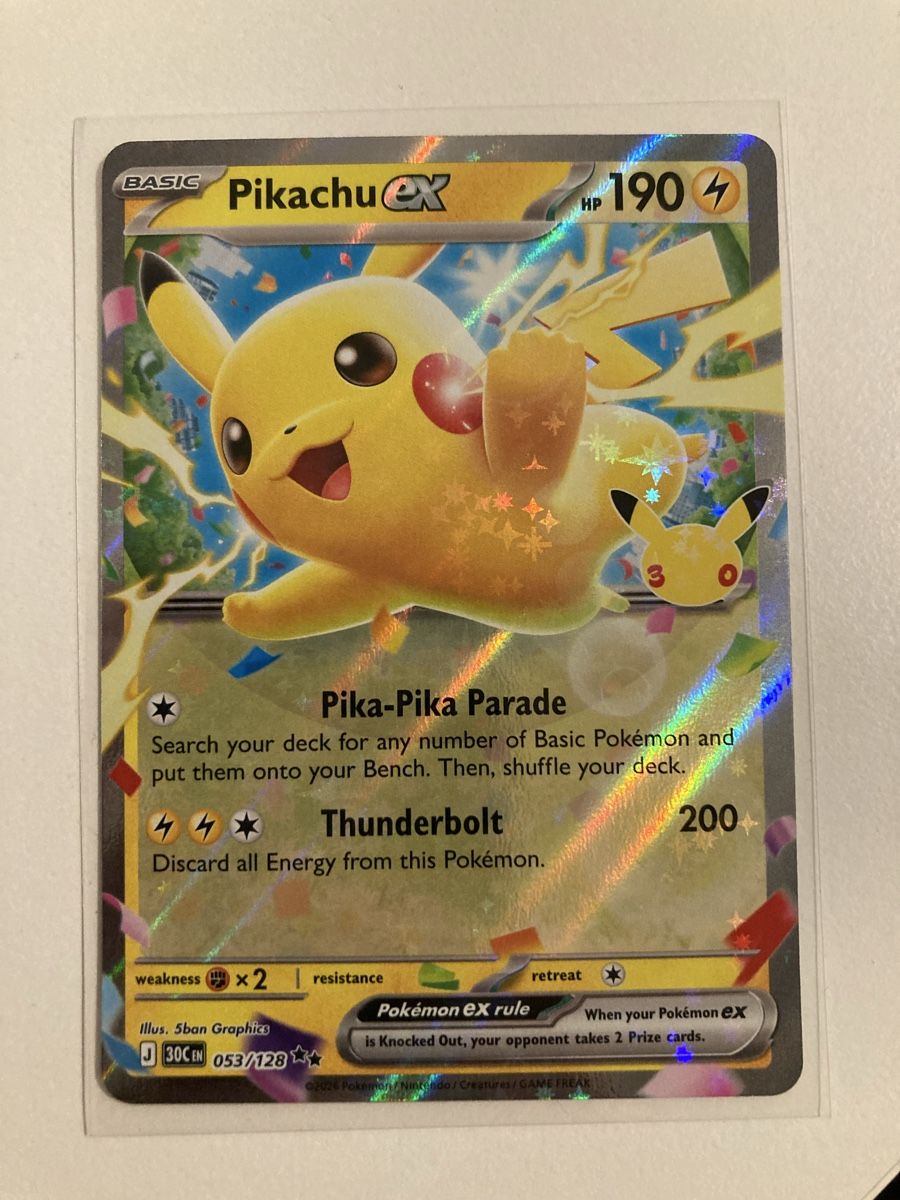 Pokémon Cartes à collectionner: Pikachu ex 053/128 EN 30th – Neuf (Voir description) à Wohlen AG par Liridon22