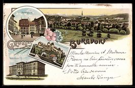 Lithographie Burgdorf, Straßenpartie in der Hohengasse, Schl