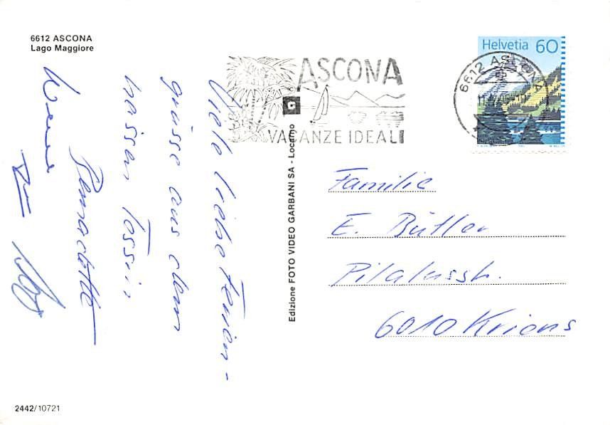 Cartes postales: TI - Ascona – D'occasion à Ottikon b.Kemptth. par Neptun1974 1
